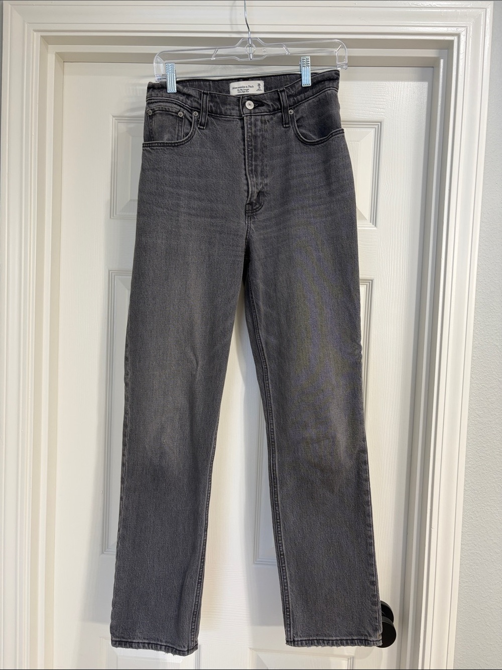 Abercrombie & Fitch Charcoal Ultra High-Rise Straight Jeans